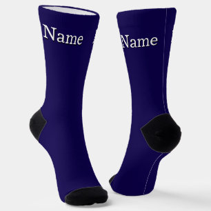 Chaussette Nom personnalisé bleu marine