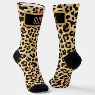Chaussette Nom personnalisé classique Leopard Poster de anima