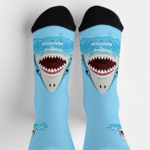 Chaussette Nom personnalisé Funny Shark