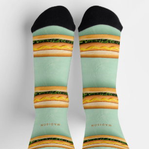 Chaussette Nom personnalisé Hot Dog