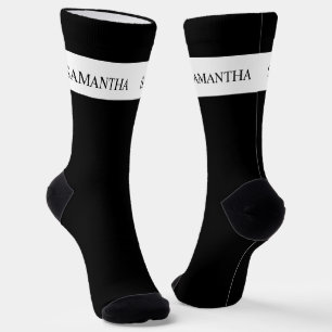 Chaussette Nom personnalisé Monogramme de base minimaliste