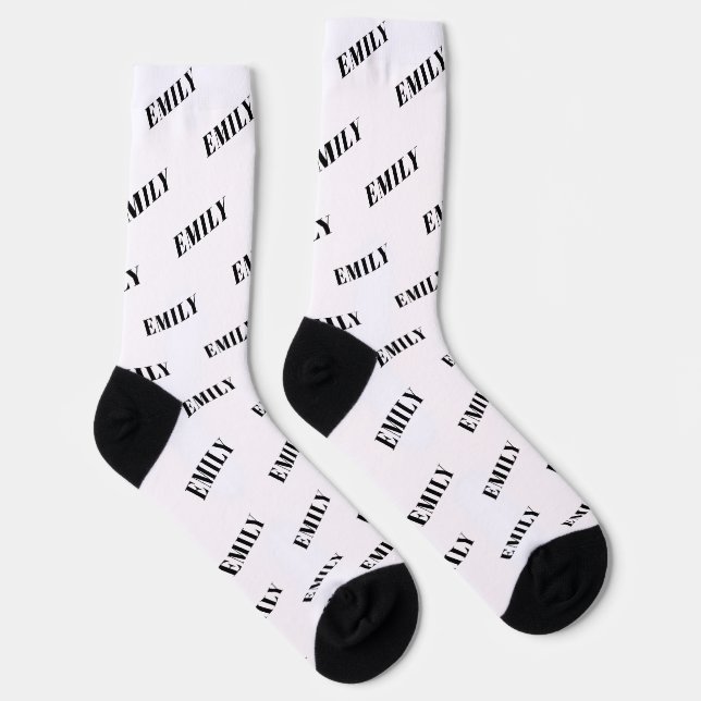 Chaussette Nom personnalisé Motif Monogramme (Droite)