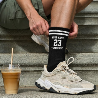 Chaussette Nom personnalisé Numéro Équipe Style athlétique