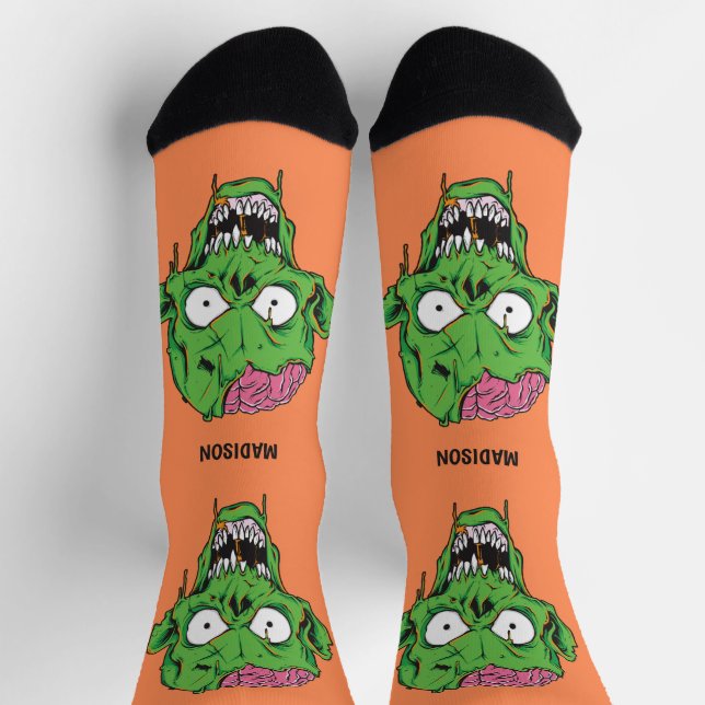 Chaussette Nom personnalisé Zombie (Haut)