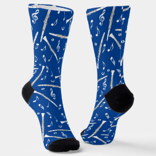 Chaussette Notes de musique de Clarinets blancs