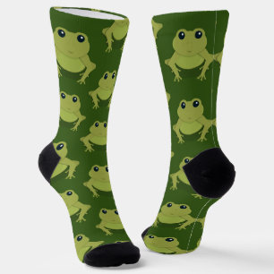 Chaussette Nouveauté Grenouille verte