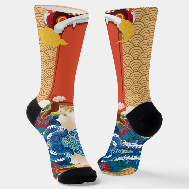 Chaussette Nouvel An chinois du Dragon 2024 Chaussettes (Angulaire)