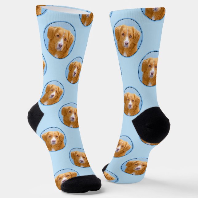 Chaussette Nouvelle-Écosse Peinture de chien pour l'essayeur  (Angulaire)