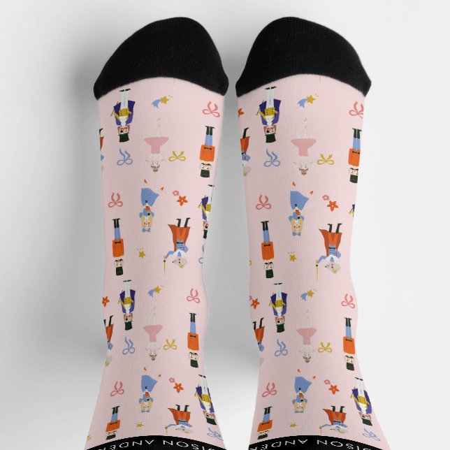 Chaussette Nutcracker Motif rose Noël (Haut)