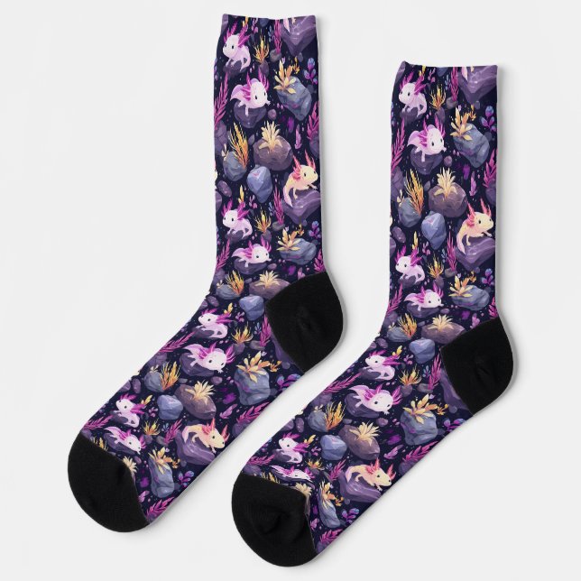 Chaussette Oasis Axolotl - Chaussettes de nouveauté (Gauche)
