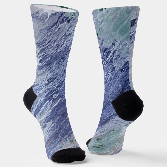 Chaussette Ocean Water Peint Art Chaussettes Cosy (Angulaire)
