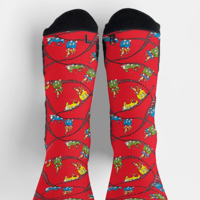 Chaussette Oeufs verts et jambon | Motif de train (Haut)