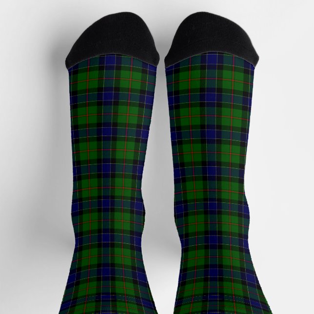 Chaussette Ogilvie tartan bleu vert plaid (Haut)