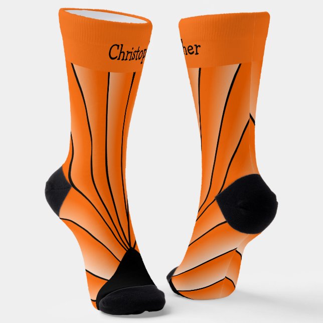 Chaussette Orange Art Deco Design Socks (Angulaire)