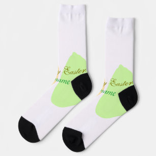 Chaussette Orange vert oeuf heureux pâques ajouter nom messag
