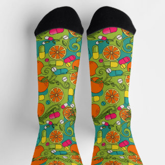 Chaussette Oranges Vignes de fruits Chaussettes de pharmacie 