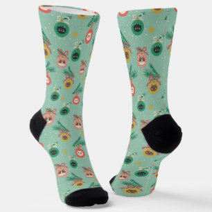 Chaussette Ornements de chats sur Motif d'arbre