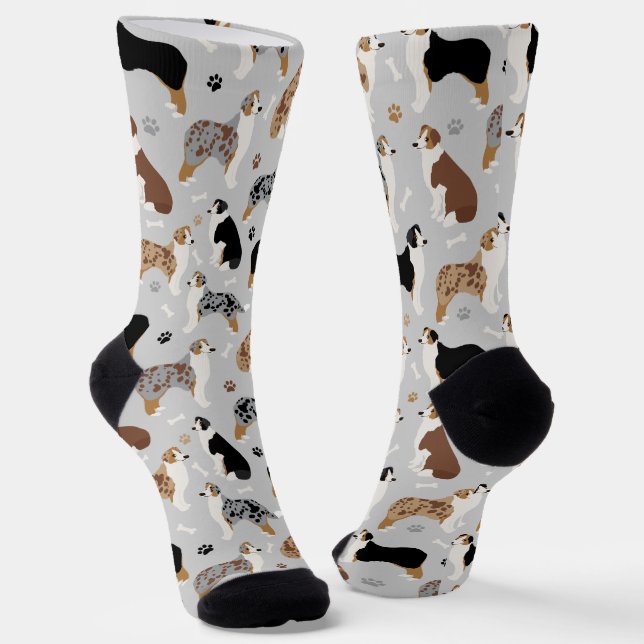 Chaussette Os et pattes des bergers australiens (Angulaire)