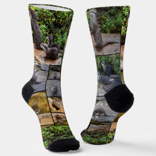 Chaussette **"Otterly Adorable : Un collage photo de Otters