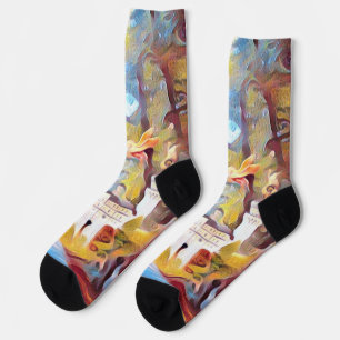 Chaussette Où Les Unicornes Jouent Pop Art, Chaussettes