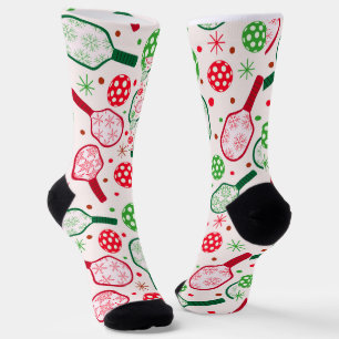 Chaussette Pagaies de Pickleball Rouge et Vert Noël