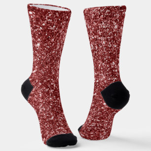 Chaussette Paillettes Rouge Foncé Luxe