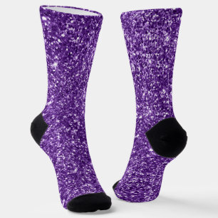 Chaussette Paillettes royales violettes de luxe