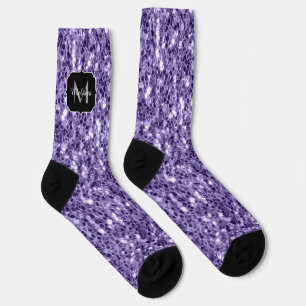 Chaussette Paillettes violet ultra violet monogramme