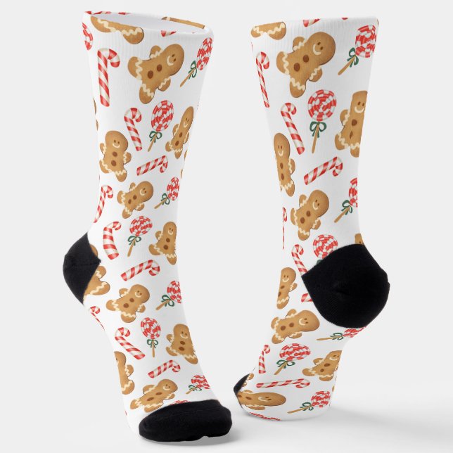 Chaussette Pain d'épices Homme Sucre de canne Noël Motif Chau (Angulaire)