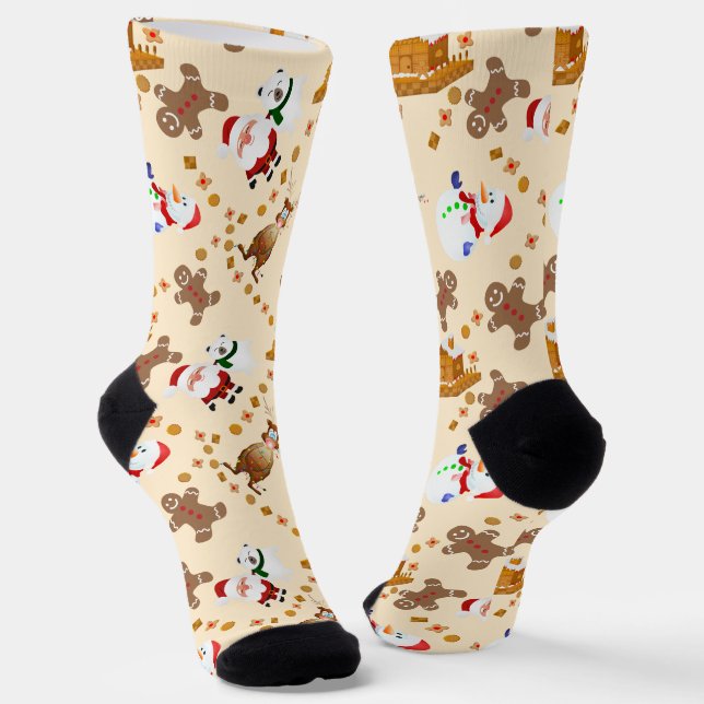 Chaussette Pain d'épices, Père Noël, Noël des neiges (Angulaire)