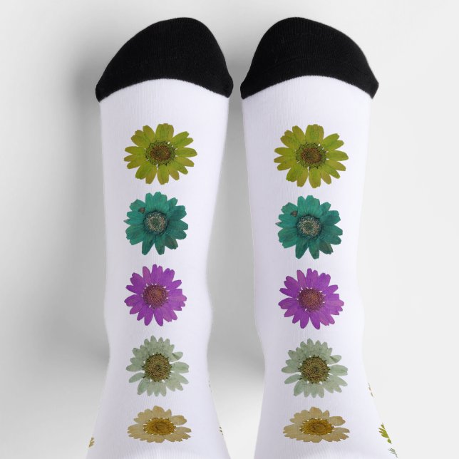 Chaussette Paire fleurie amusante de chaussettes (Haut)