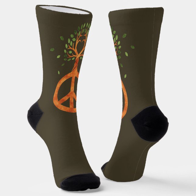 Chaussette Paix pour les arbres - Fleur de pouvoir cœur 1 (Angulaire)