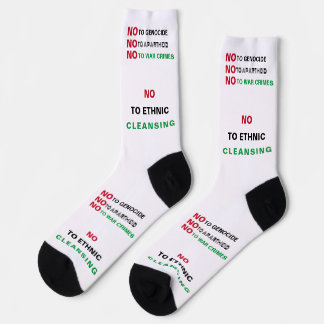CHAUSSETTE PALESTINE LIBRE NON AUX CRIMES DE GUERRE APARTHEID