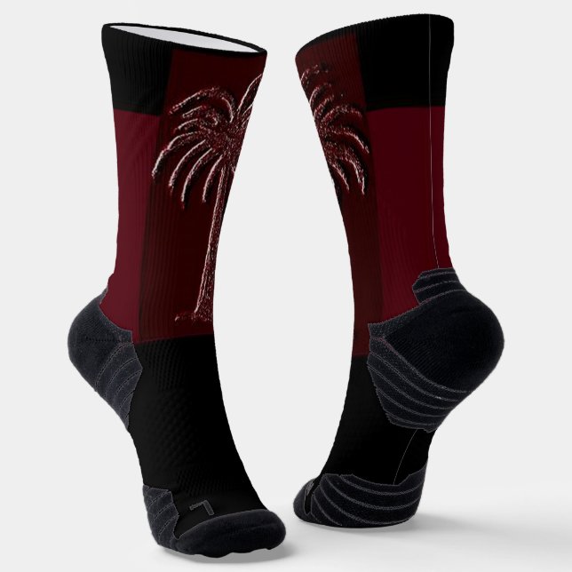 Chaussette Palmento Arbre Burgandy et noir (Angulaire)