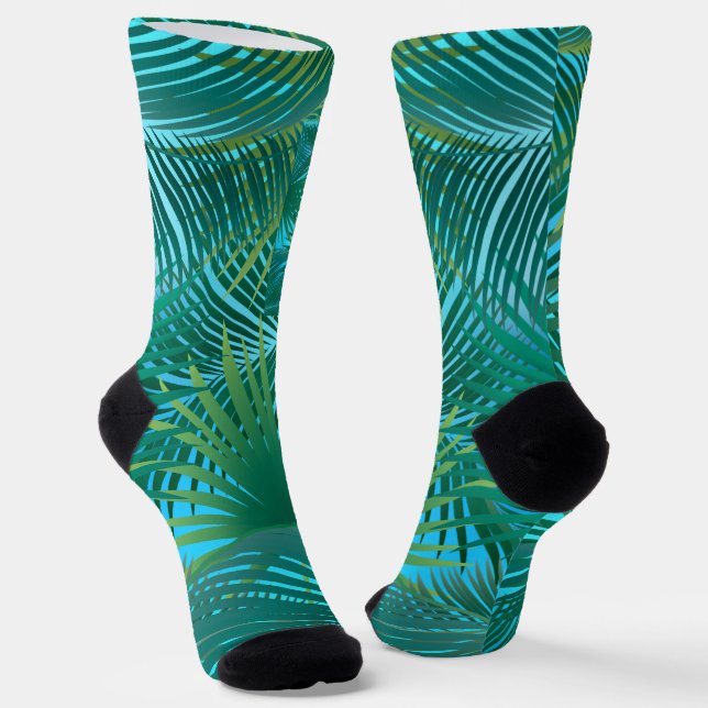 Chaussette Palmier Tropical Feuille Jungle Green (Angulaire)