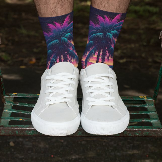 Chaussette Palmiers de Neon (Créateur téléchargé)