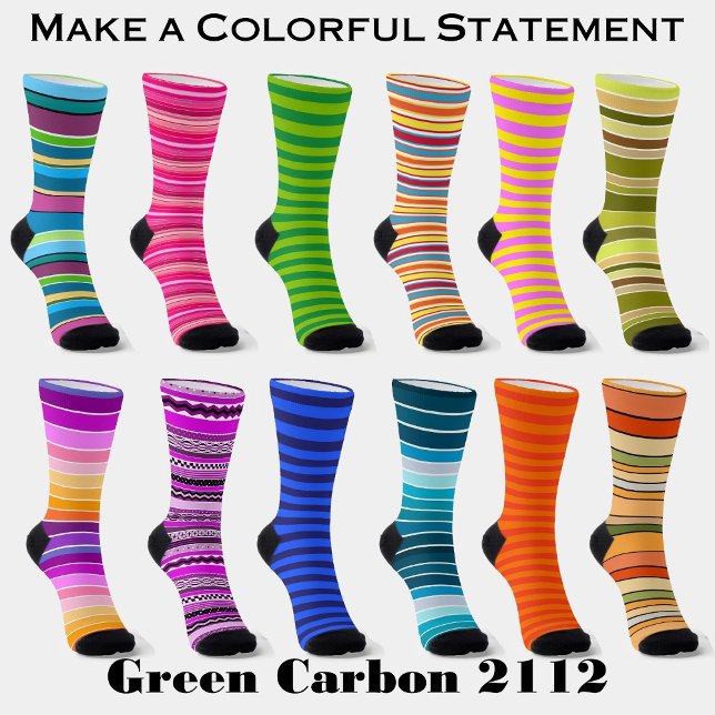 Chaussette Pamplemousse rose Chaussettes rayées rose et jaune (Make a colorful statement with Green Carbon 2112 Striped socks and matching ties.)