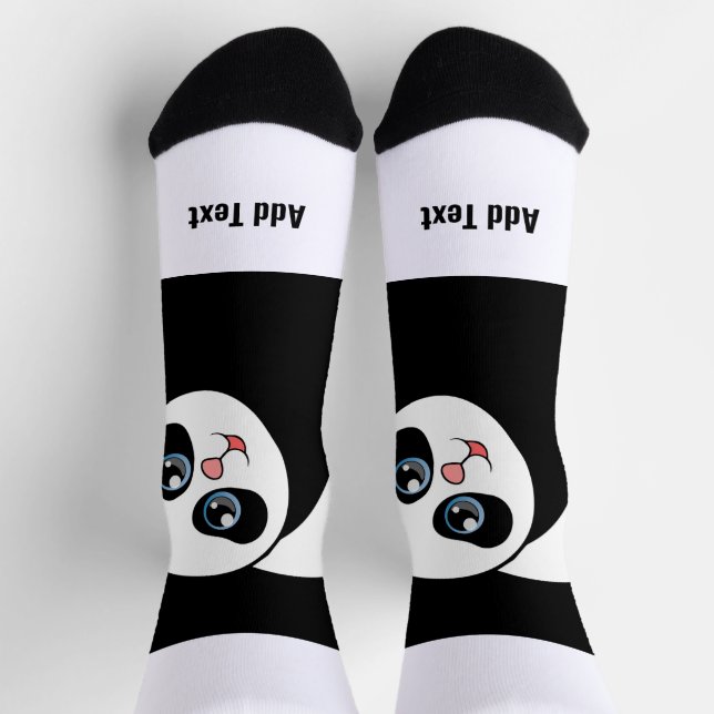 Chaussette Panda Bear Cute photo ajouter texte Ecran d'appare (Haut)