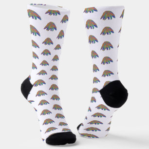 Chaussette Pangolin Animalier Coloré Art