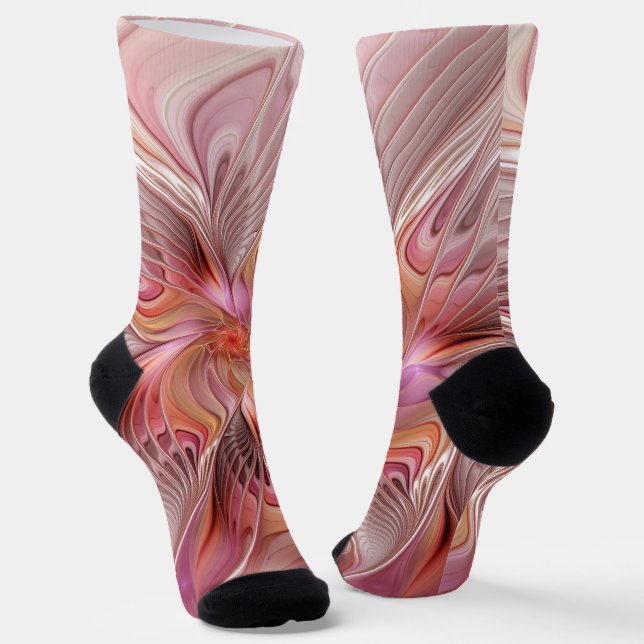 Chaussette Papillon Abstrait coloré Imaginaire Fractal Art (Angulaire)