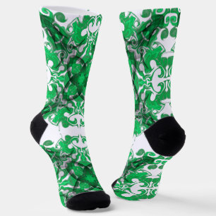 Chaussette papillon psychédélique Abstrait de mandala vert