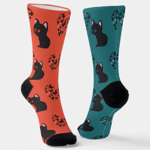 Chaussette Papillons d'observation des chats noirs