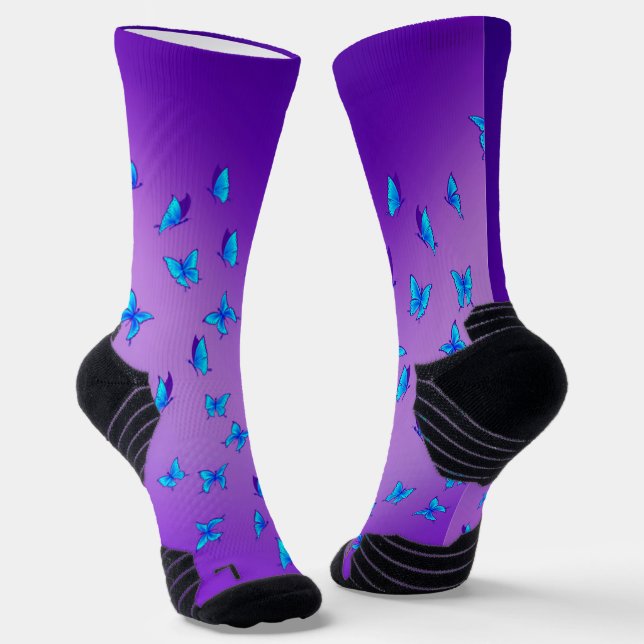 Chaussette Papillons enchantés Sock d'équipage sportif (Angulaire)