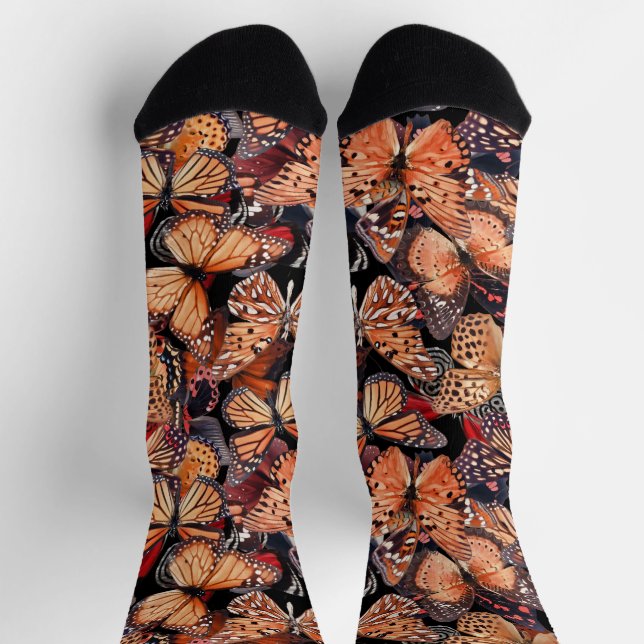 Chaussette Papillons orange (Haut)