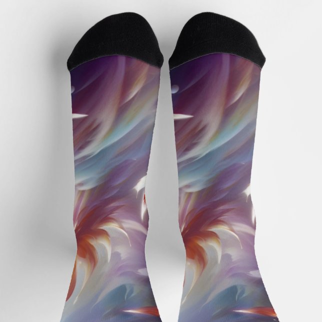 Chaussette Papillons stylisés et fleurs (Haut)