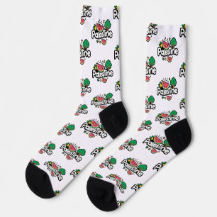 Chaussette Parole palestinienne mignonne entourée de pastèque