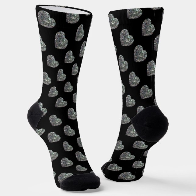 Chaussette Parties scintillant en mosaïque d'argent brillant  (Angulaire)