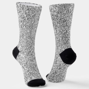Chaussette Parties scintillant gris argenté brillant noir bla