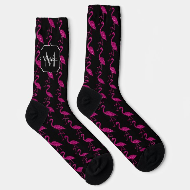 Chaussette Parties scintillant rose brillant motif de flaming (Droite)