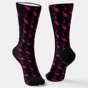 Chaussette Parties scintillant rose brillant motif noir